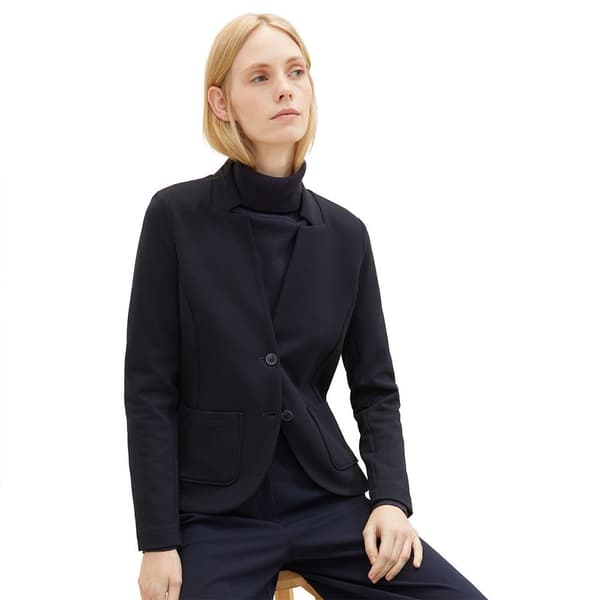 Tom Tailor Blazer 1038703 Ottoman Structure Blå 3XL Kvinde