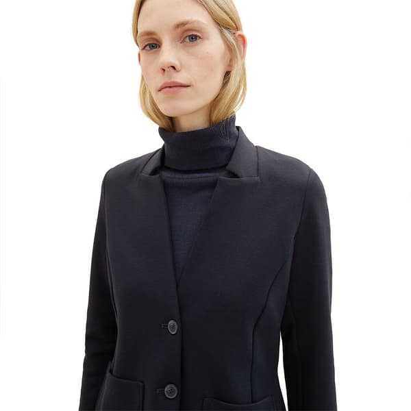 Tom Tailor Blazer 1038703 Ottoman Structure Blå 3XL Kvinde