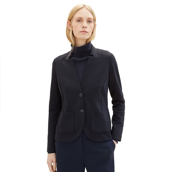 Tom Tailor Blazer 1038703 Ottoman Structure Blå 3XL Kvinde