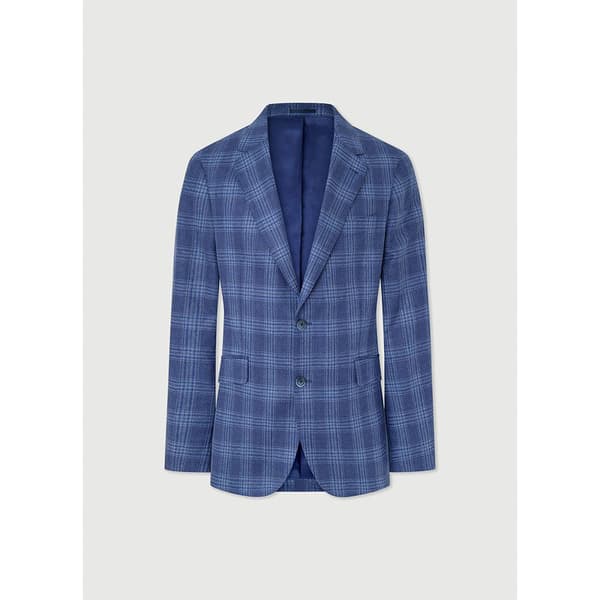 Hackett Blazer Silk Blue Check Blå 38 / R0 Mand