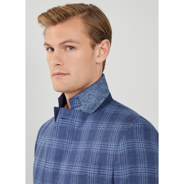 Hackett Blazer Silk Blue Check Blå 38 / R0 Mand