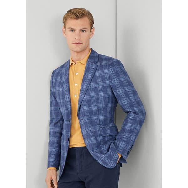 Hackett Blazer Silk Blue Check Blå 38 / R0 Mand