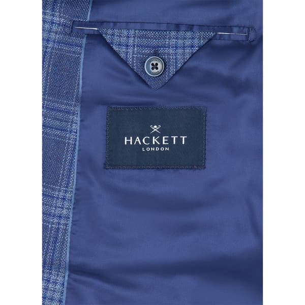 Hackett Blazer Silk Blue Check Blå 38 / R0 Mand