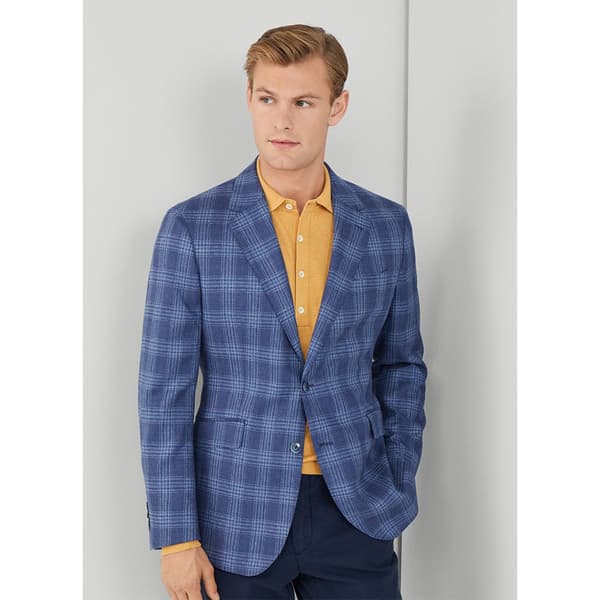 Hackett Blazer Silk Blue Check Blå 38 / R0 Mand