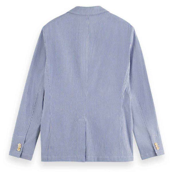 Scotch & Soda Blazer Unconstructed Seersucker Blå M Man