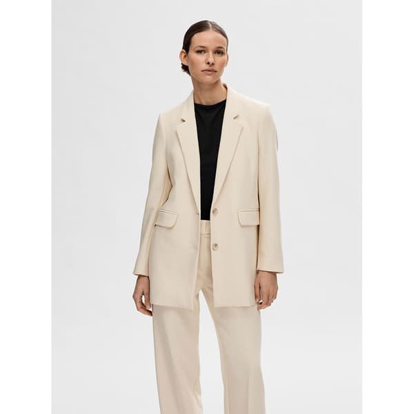 Selected Blazer Rita Relaxed Beige 44 Kvinde