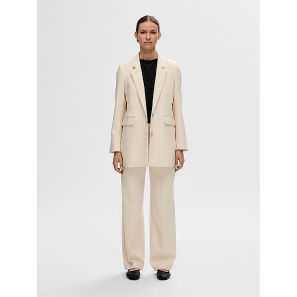 Selected Blazer Rita Relaxed Beige 44 Kvinde