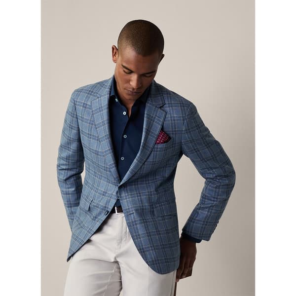 Hackett Fancy Blue Check Blazer Blå 38 / 32 Mand