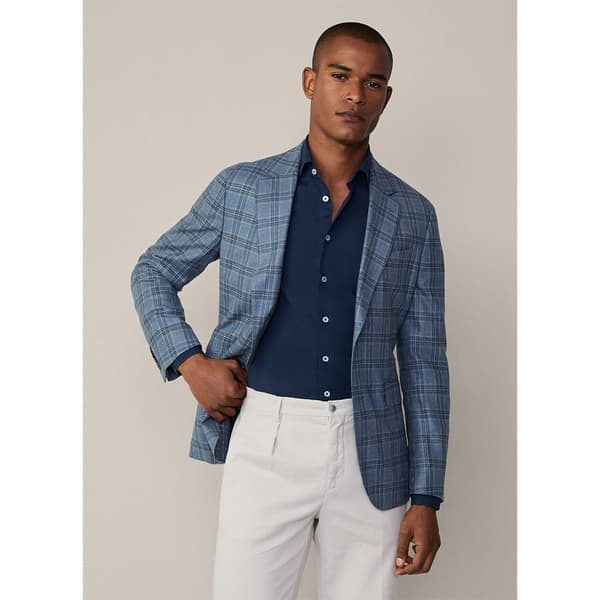 Hackett Fancy Blue Check Blazer Blå 38 / 32 Mand