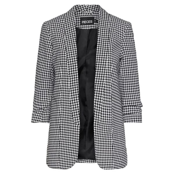 Pieces Boss 3/4 Printed Blazer Hvid XS Kvinde