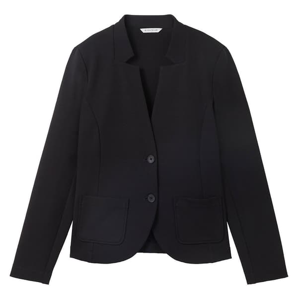 Tom Tailor 1038703 Ottoman Structure Blazer Sort S Kvinde