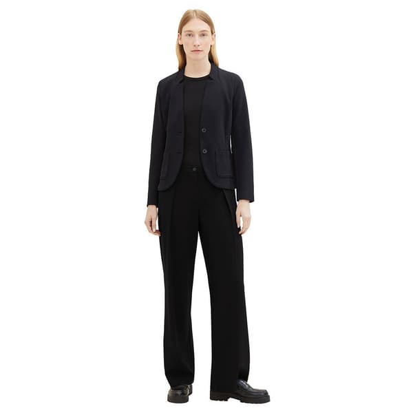 Tom Tailor 1038703 Ottoman Structure Blazer Sort S Kvinde
