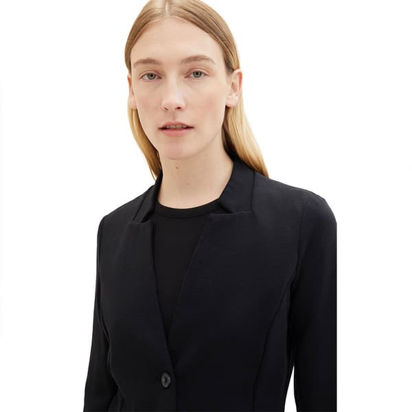Tom Tailor 1038703 Ottoman Structure Blazer Sort S Kvinde