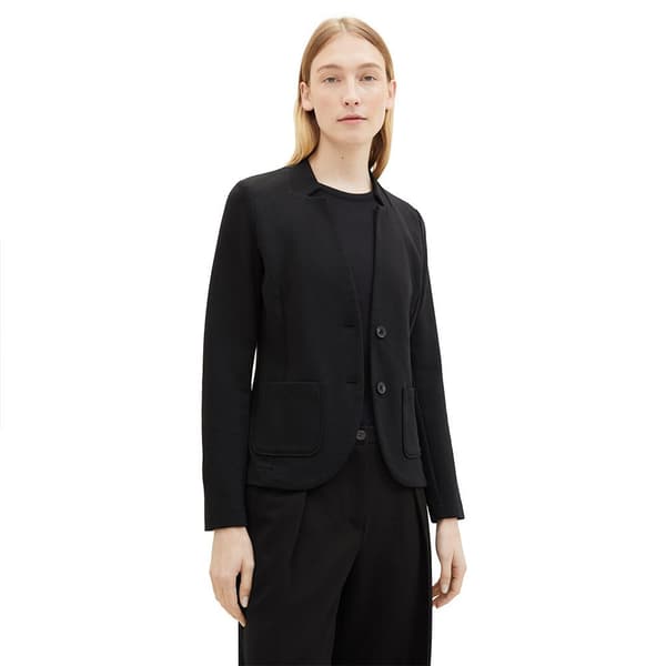 Tom Tailor 1038703 Ottoman Structure Blazer Sort S Kvinde