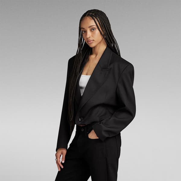 G-star Cropped Blazer Svart M Kvinna