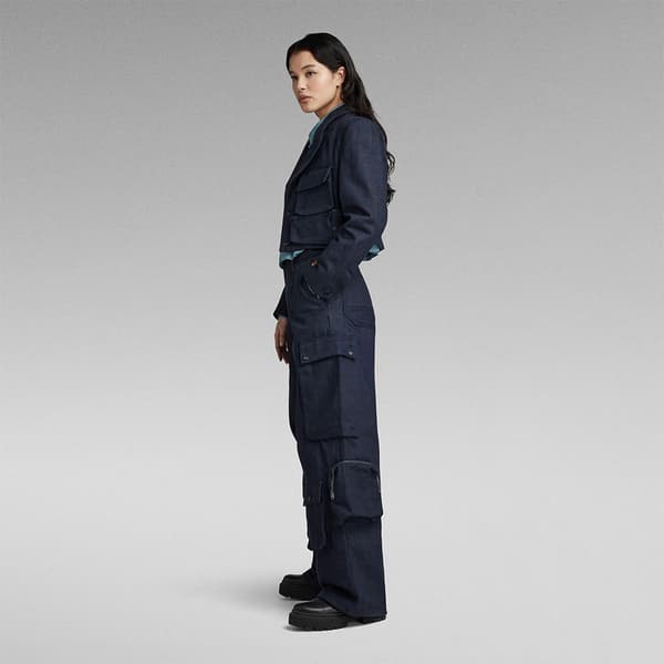 G-star Multi Pocket Cropped Blazer Blå S Kvinde
