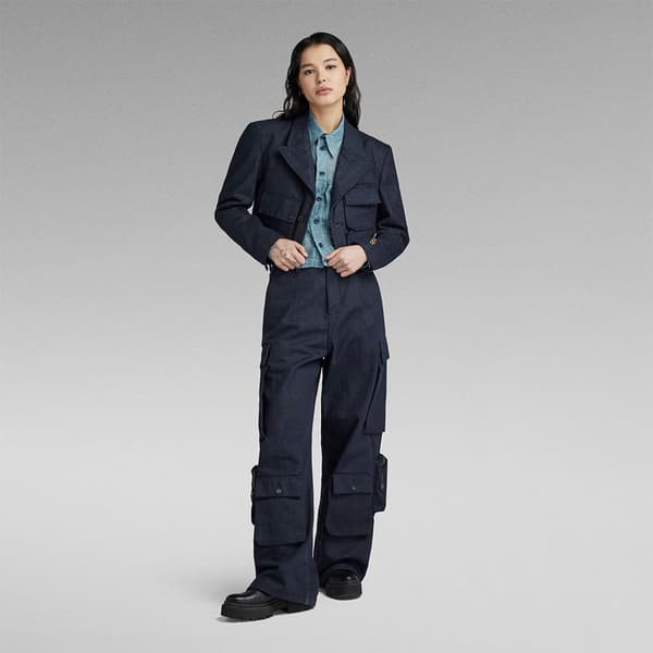 G-star Multi Pocket Cropped Blazer Blå S Kvinde