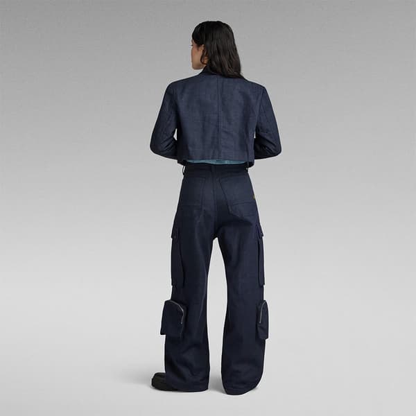 G-star Multi Pocket Cropped Blazer Blå M Kvinde