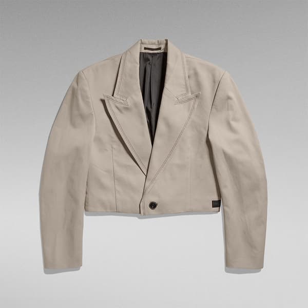 G-star Cropped Blazer Beige M Kvinde