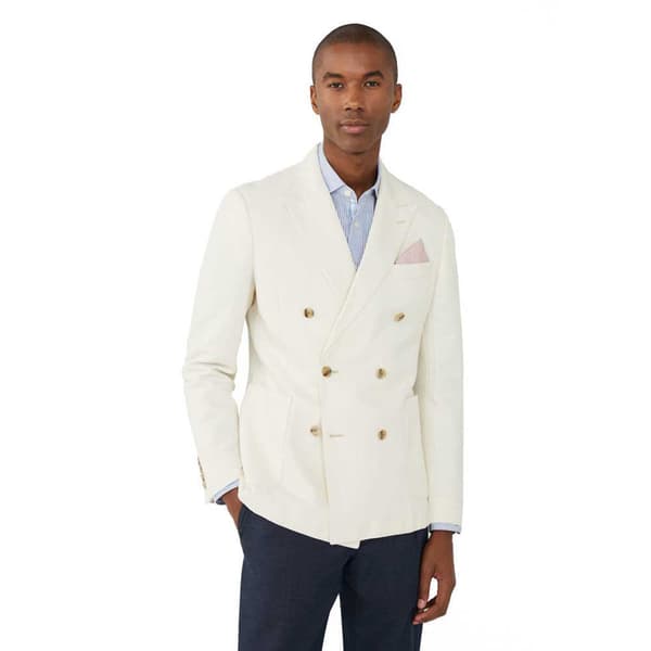 Hackett Gmw Lin Cot Hbone Db Blazer Beige 50 / R0 Mand