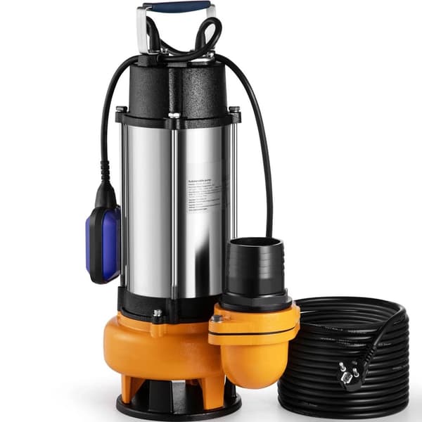 2200W/3HP 1000L/min 18m lyft dränkbar vattenpump med flottörbrytare, 10m nätsladd, slitstark