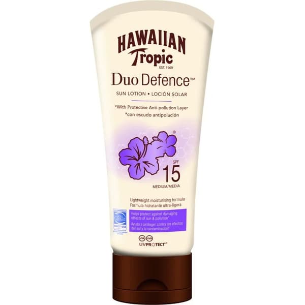 Hawaiian Tropic Hawaiian DuoDefence Sun Lotion SPF 15 180ml - Solskydd