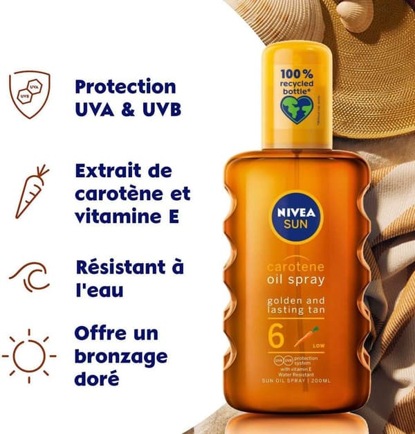 Nivea Sun Sun Tan Oil SPRAY Carotene Vitamine E 200ml SPF6
