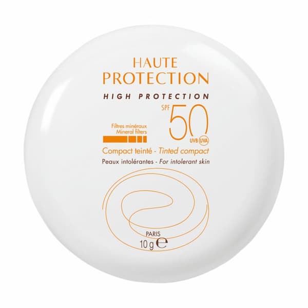 Solbeskyttelse med farve Avene Spf 50 Kompakt Sand (9,5 g)