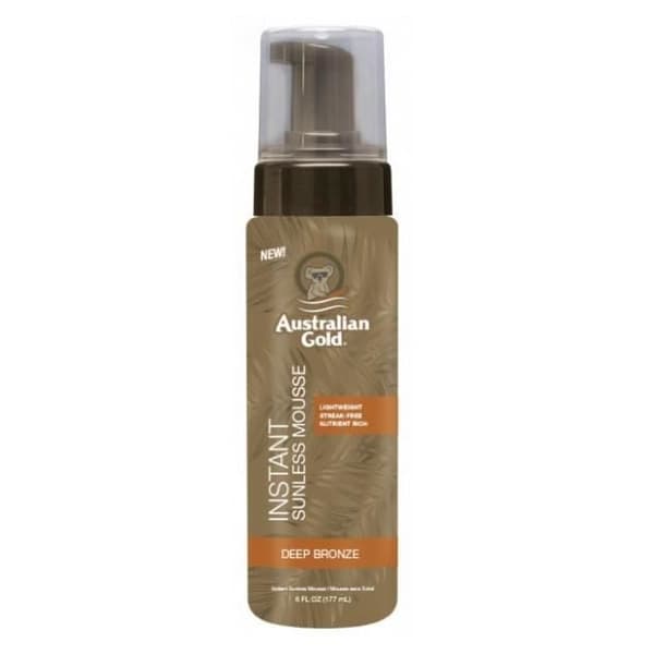 Bronceado dorado intenso al instante Australian Gold Instant Sunless Mousse Autobronceador en espuma ofrece color dorado intenso br