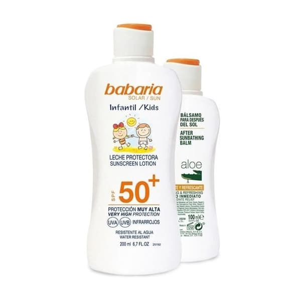 BABARIA LECHE PROTECTORA SOLAR INFANTIL SPF50+ 200ML + AFTER SUN Aloe 100ML
