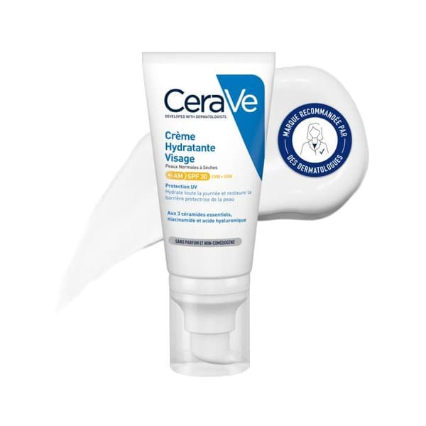 Fuktighetskräm för Ansiktet - CERAVE - SPF30 - 52Ml - Normal till Torr Hy - Icke Komedogen