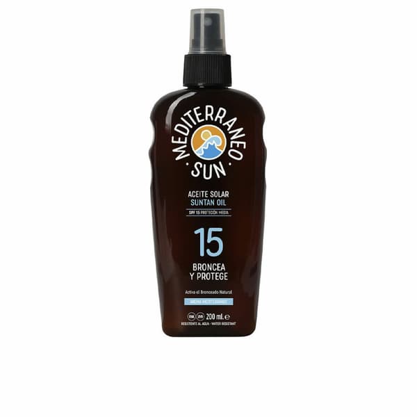 Solskydd Suntan Oil Dark Tanning Mediterraneo Sun - Spf 15 - 200 ml