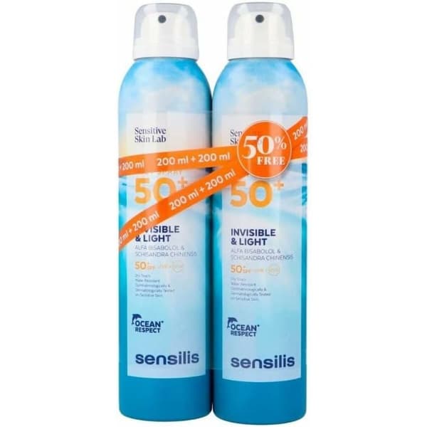 Spray solskydd Sensilis Invisible and Light SPF 50+ 200 ml x 2