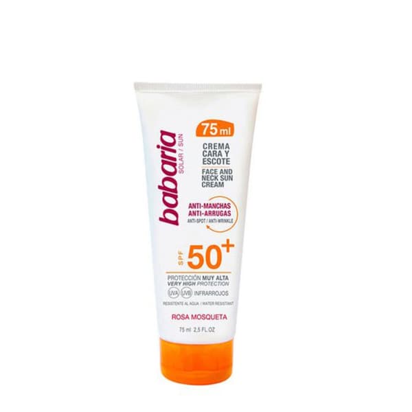 Sol Lotion som Motverkar Bruna Fläckar Cara & Escote Babaria 8410412029889 SPF 50+ (75 ml) SPF 50+ 75 ml