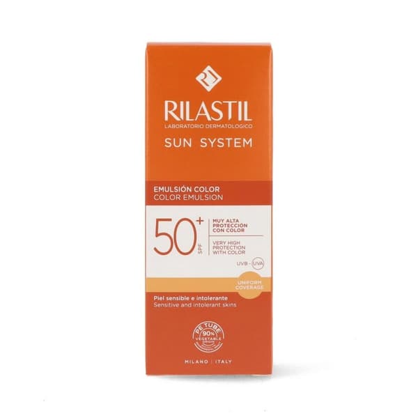 Solbeskyttelse med farve Rilastil Sun System Spf 50+ (50 ml)