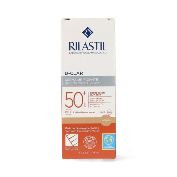 Antibrunflekk Solkrem Rilastil Sun System D-Clar Spf 50+ Medium (40 ml)
