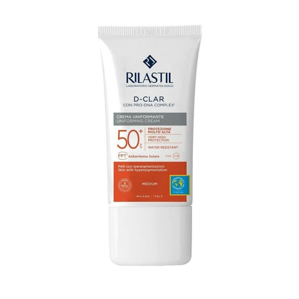 Antibrunflekk Solkrem Rilastil Sun System D-Clar Spf 50+ Medium (40 ml)
