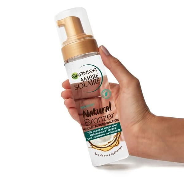 GARNIER Ambre Solaire Transparent Self-Tanning Mousse - berikad med kokosolja - 200 ml