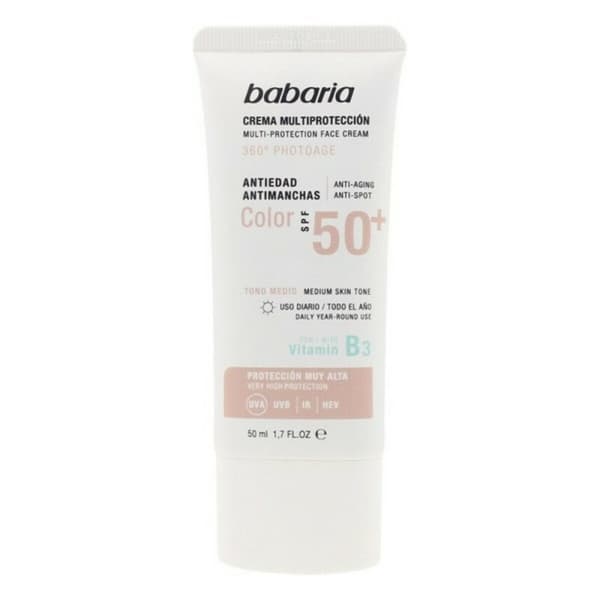 Maksaläiskiä ehkäisevä aurinkovoide Multi-Protection Color Babaria Solar Multiproteccion SPF 50+ 50 ml