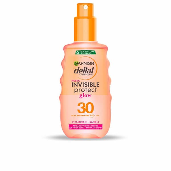 Suihke aurinkosuoja Garnier Invisible Protect Glow Spf 30 150 ml