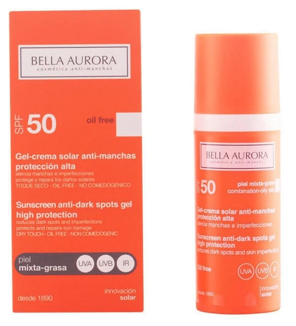 Bella Aurora® Anti-Dark Spots Gel-Cream Solkrem SPF 50+ Normal-tørr hud 50 ml