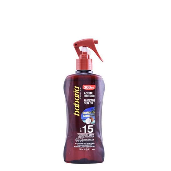 Skyddande olja Monoi Tahiti Babaria Spf 15 300 ml