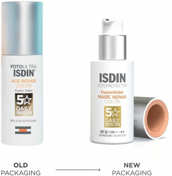 Sun Protection with Colour Isdin Fusion Water Magic Repair Spf 50 50 ml
