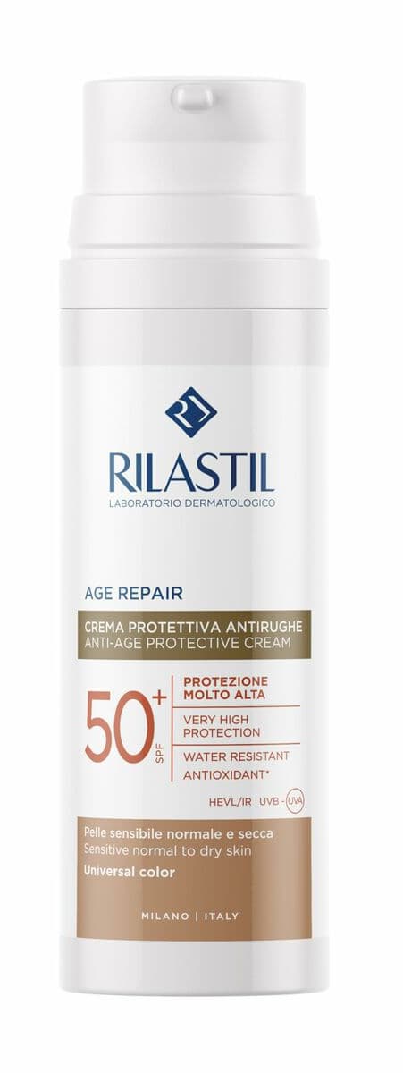Sun Protection with Colour Rilastil Age Repair SPF 50+ 50 ml Anti-ageing