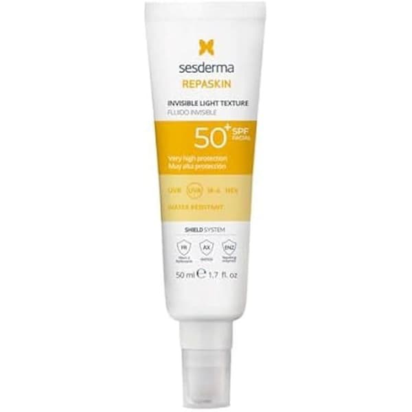 Solskyddsmedel - SESDERMA - Fotoprotector Spf 50 Facial Fluido Invisible - 50 ml - Icke-komedogen - Flytande konsistens