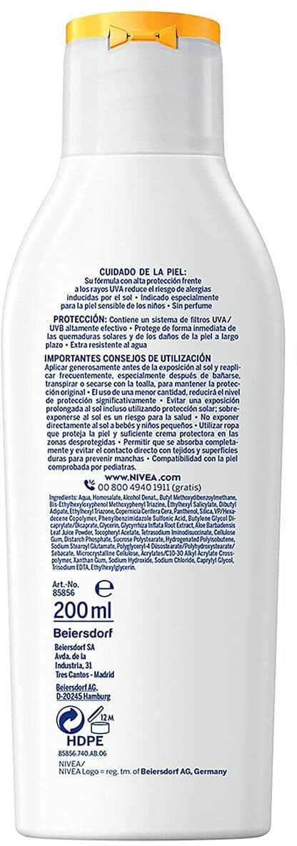 Sun Cream Nivea Protect&Sensitive Kids 200 ml Spf 50