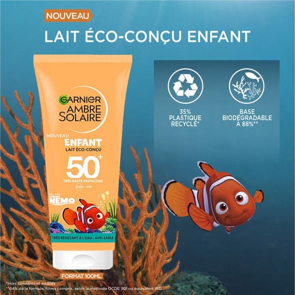 Garnier Ambre Solaire &amp; Disney Ekologiskt Utformat Barnlotion SPF50+ 100mL