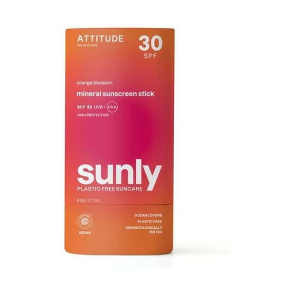 ATTITUDE - Stick solkräm apelsinblomma 30 SPF 60 g kräm (Orange)