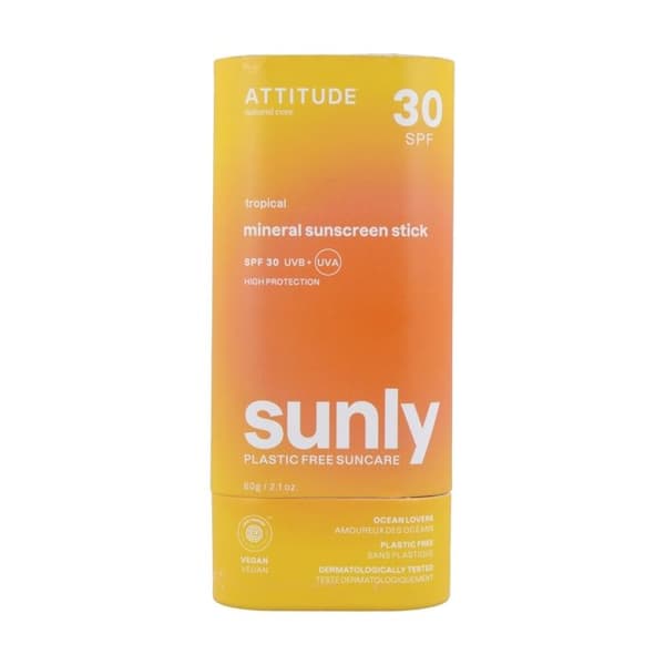 ATTITUDE - Solkräm i stick tropisk 30 SPF 60 g kräm (Tropisk)
