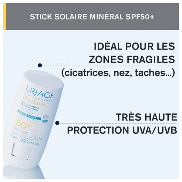 Stick Solär - Uriage - SPF50+ - Hypoallergen - Vattentålig - Praktiskt Format